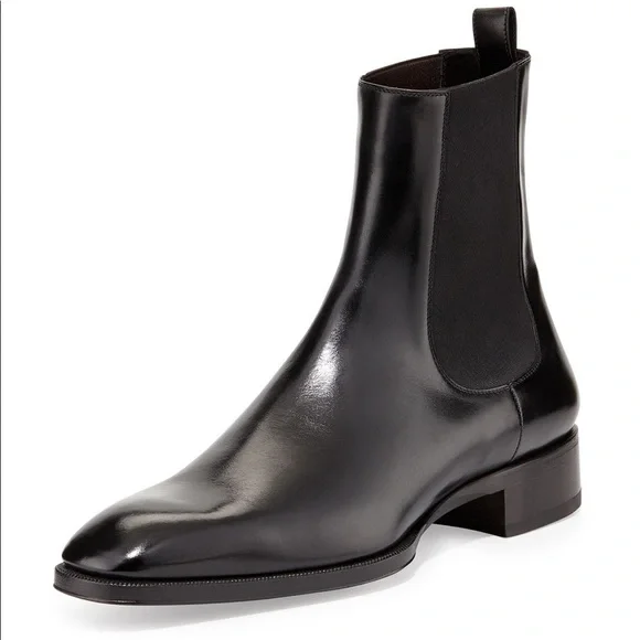 ❤️ TOM FORD Gianni Leather Chelsea Ankle Boots Black Size 9 GIANNI LEATHER CAP TOE CHELSEA BOOT | TOM FORD Fashion main image 3